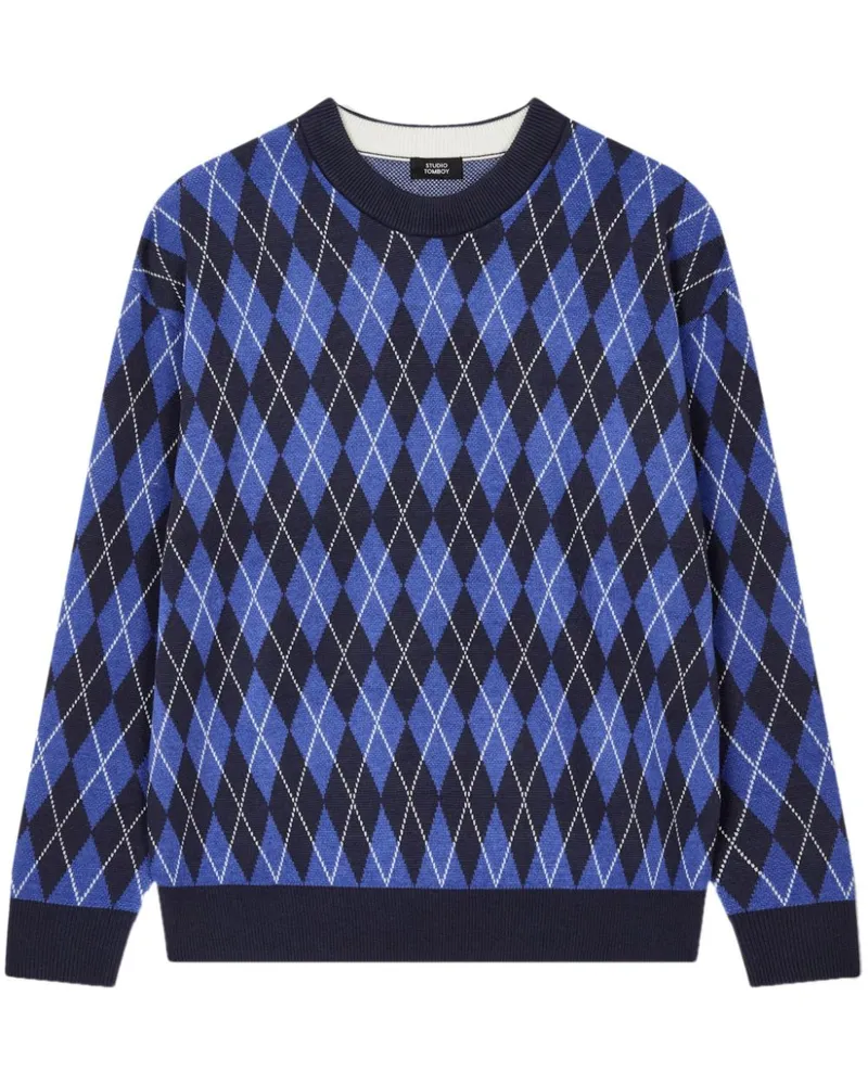 STUDIO TOMBOY Pullover mit Argyle-Muster - Blau Blau