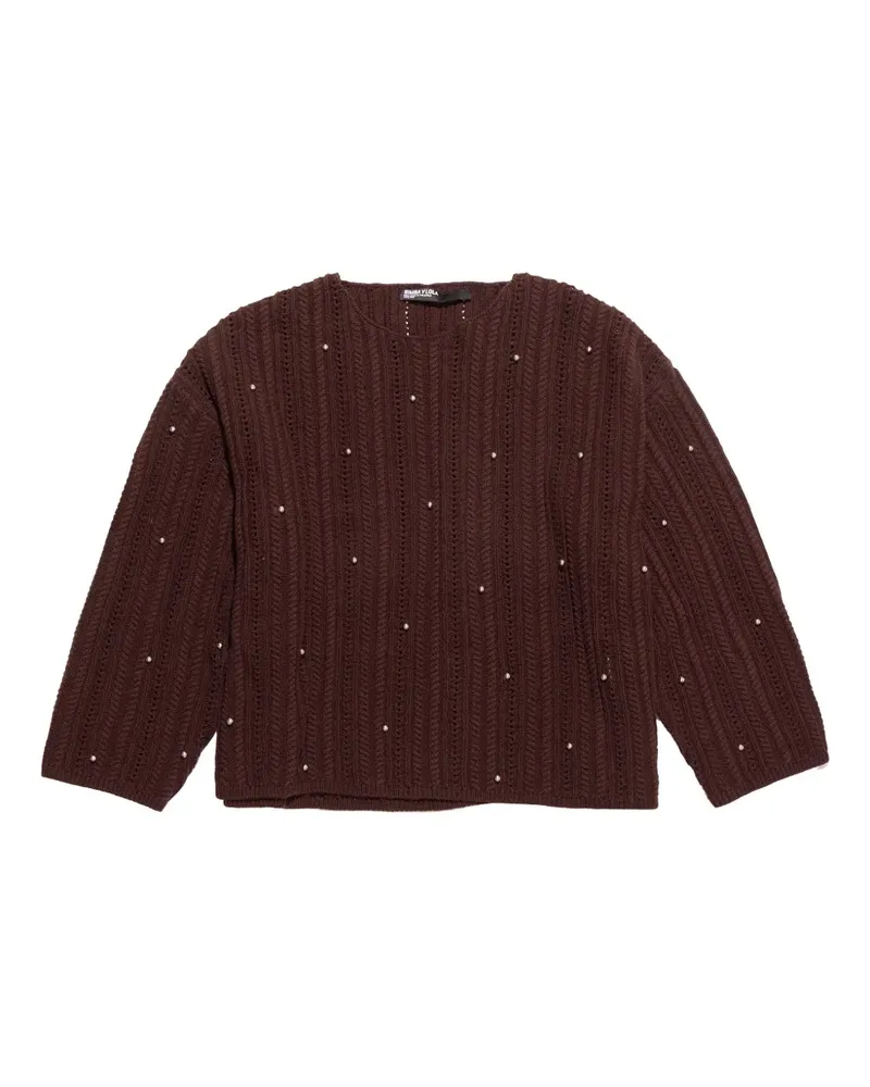 BIMBA Y LOLA Silver Pullover mit Nieten - Braun Braun