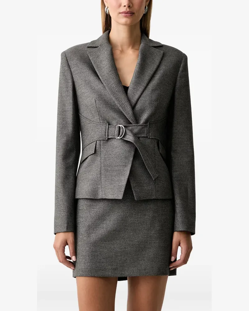Fracomina Blazer mit Fischgrätenmuster - Grau Grau