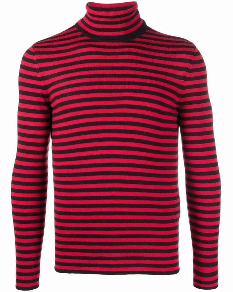 Saint Laurent Gestreiftes Langarmshirt - Rot Rot