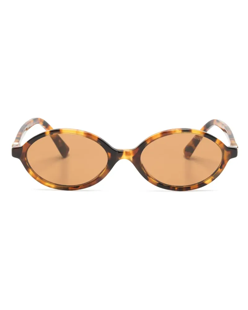 Miu Miu Ovale Sonnenbrille in Schildpattoptik - Braun Braun