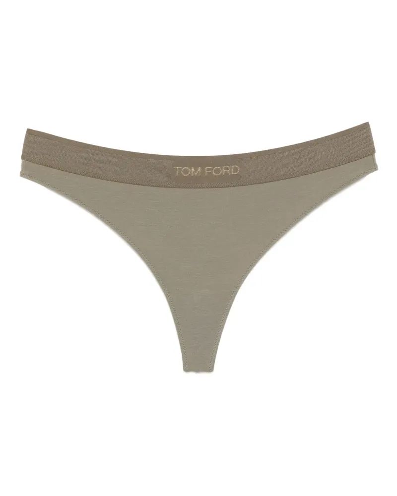 Tom Ford Tanga mit Logo-Stickerei - Grün Grün