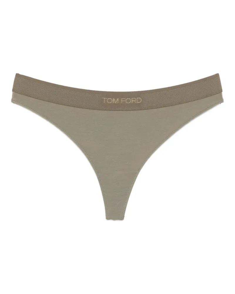 Tom Ford Tanga mit Logo-Stickerei - Grün Grün
