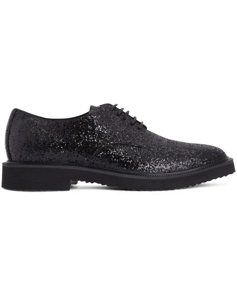 Giuseppe Zanotti Oxford-Schuhe mit Glitter Schwarz