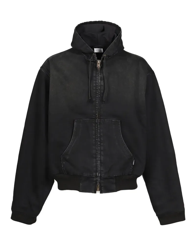 VETEMENTS Jeansjacke mit Kapuze - Schwarz Schwarz