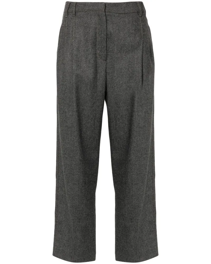 Brunello Cucinelli Gerade Hose mit Falten - Grau Grau