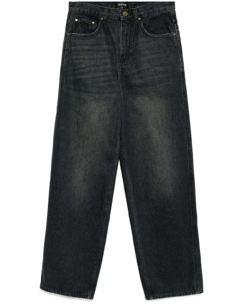 Tout a Coup Jeans mit Kontrasteinsätzen - Schwarz Schwarz