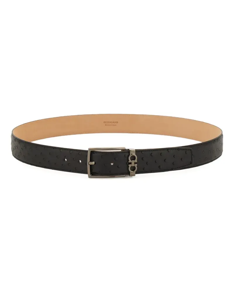 Ferragamo Gancini leather belt - Schwarz Schwarz