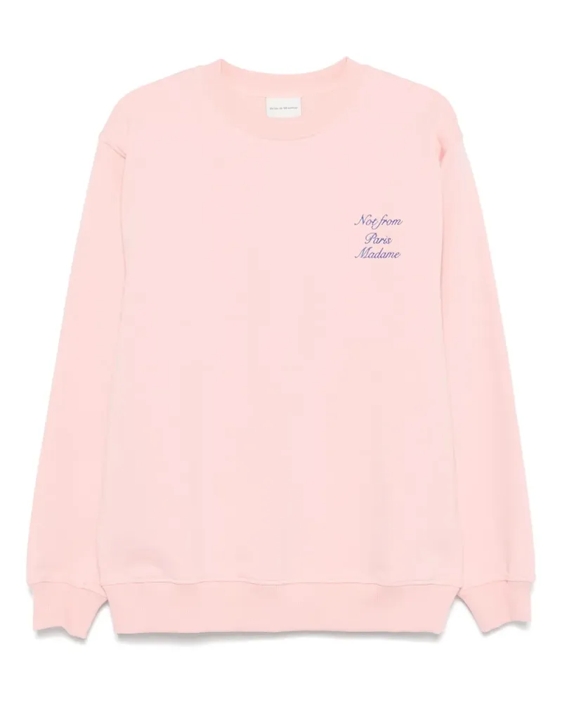 Drôle de Monsieur Le Slogan Cursive Sweatshirt - Rosa Rosa