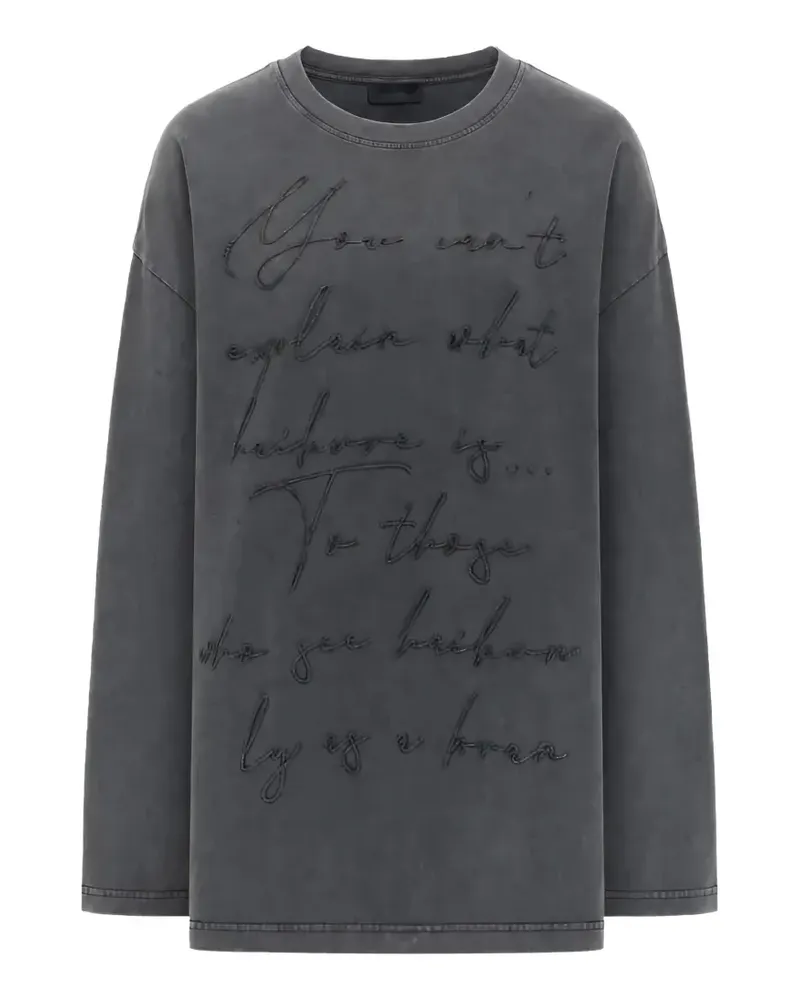 Haikure Langarmshirt mit Stickerei - Grau Grau