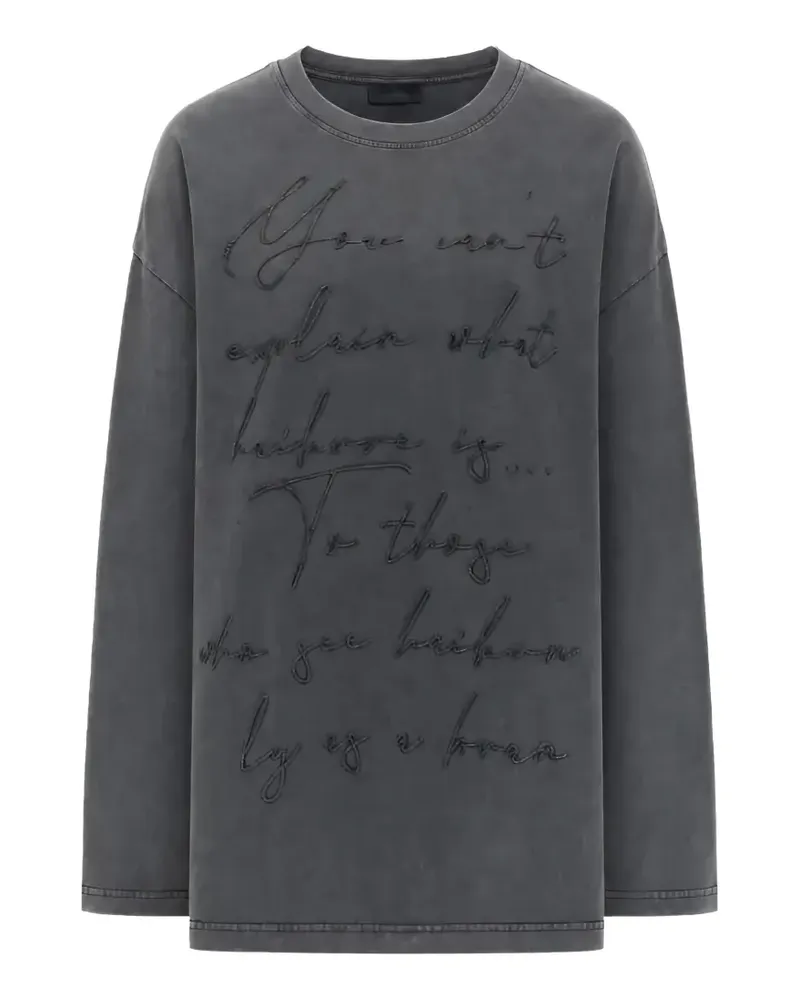 Haikure Langarmshirt mit Stickerei - Grau Grau