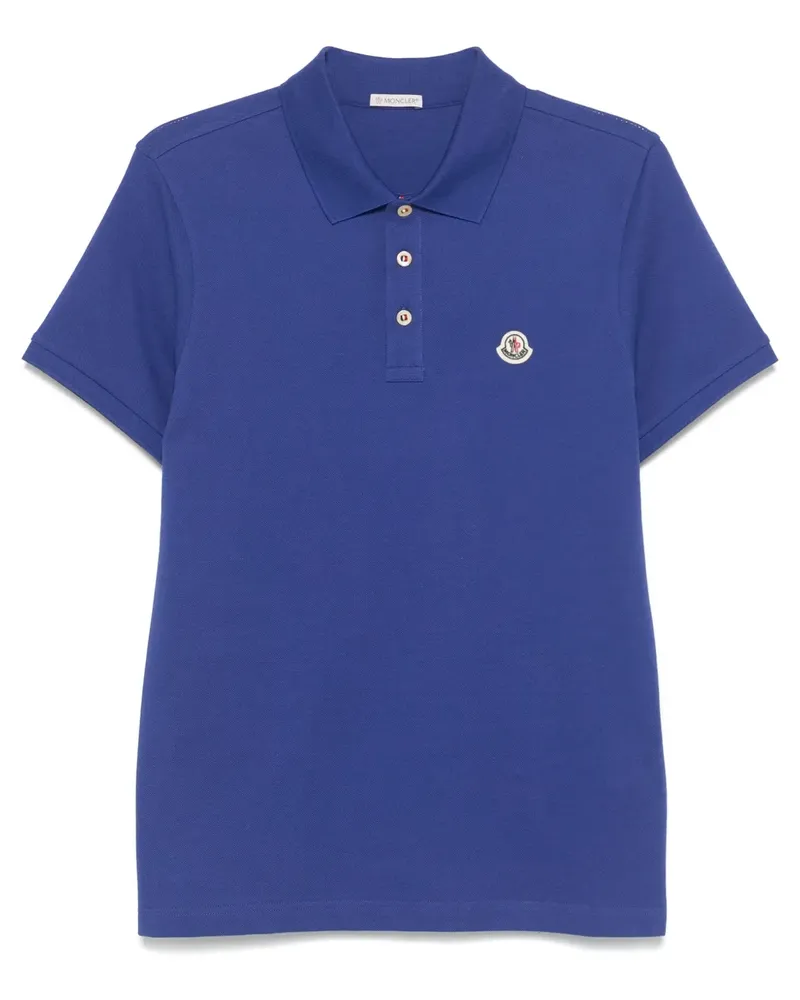 Moncler Poloshirt mit Logo-Patch - Blau Blau