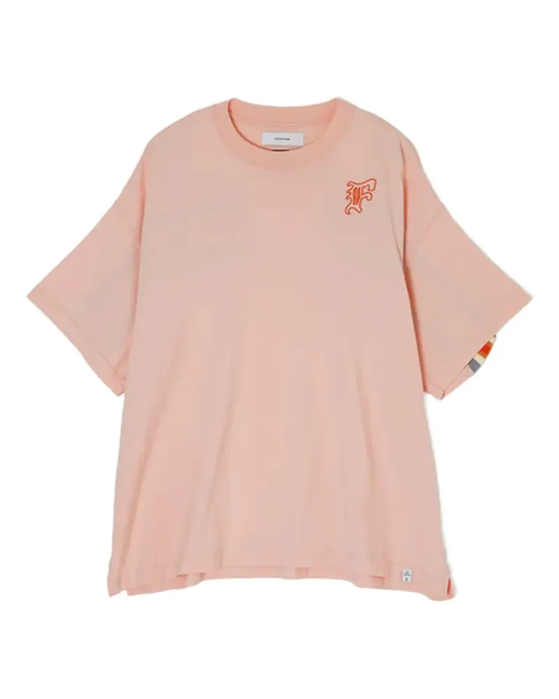 FACETASM Besticktes T-Shirt mit Streifen - Rosa Rosa