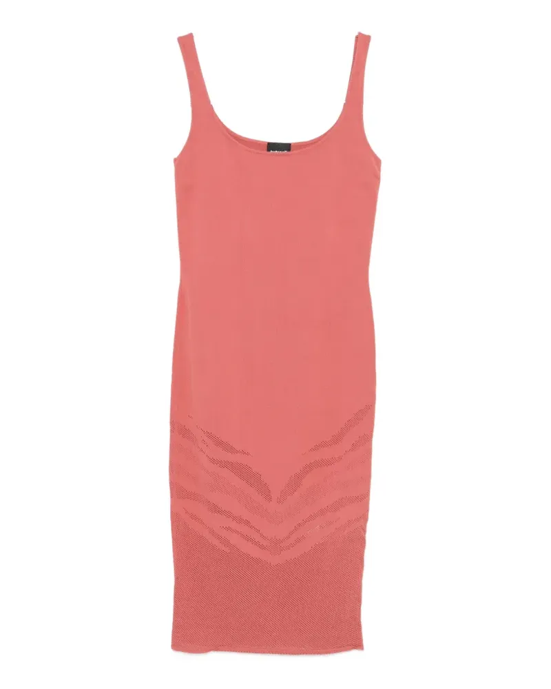 Just Cavalli scoop-neck perforated-detail midi dress - Rosa Rosa