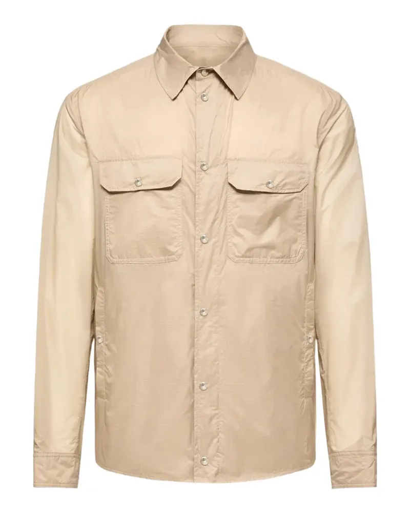 Moncler ripstop-texture button-down shirt - Nude Nude