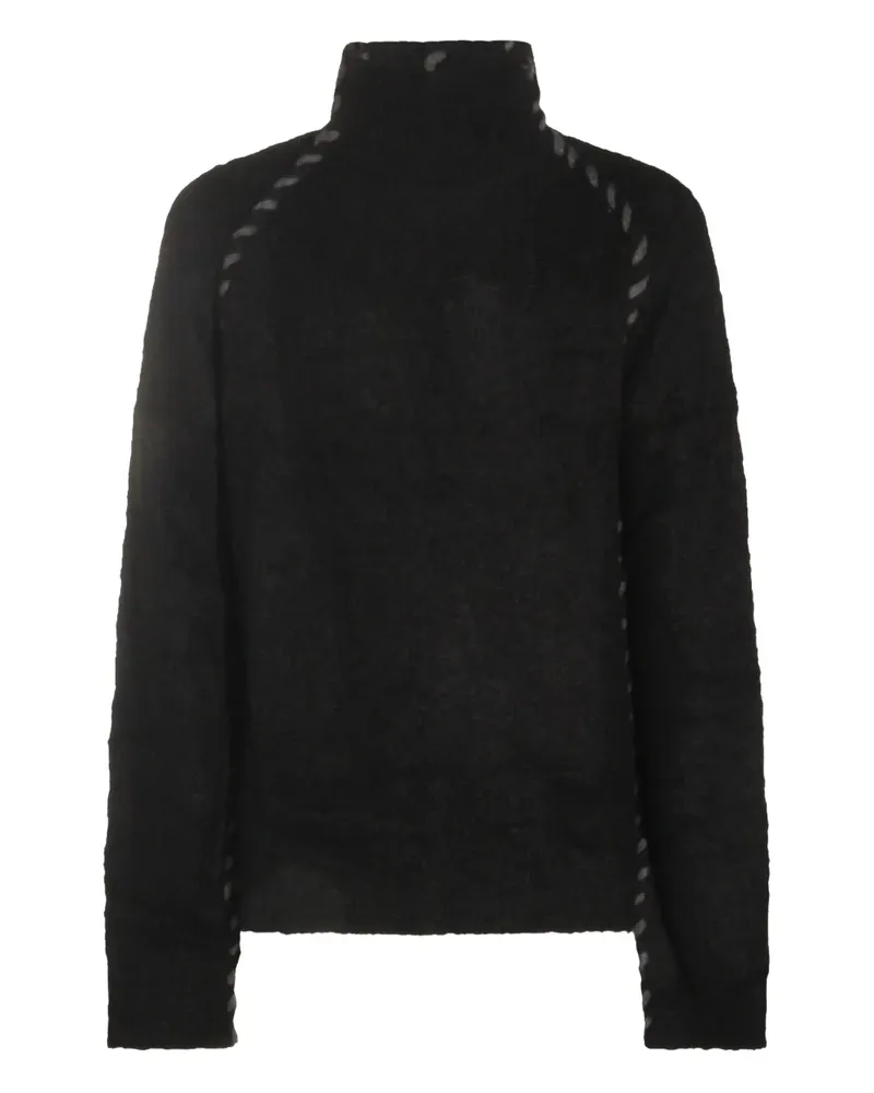 THOM KROM high-neck twisted-detail sweater - Schwarz Schwarz