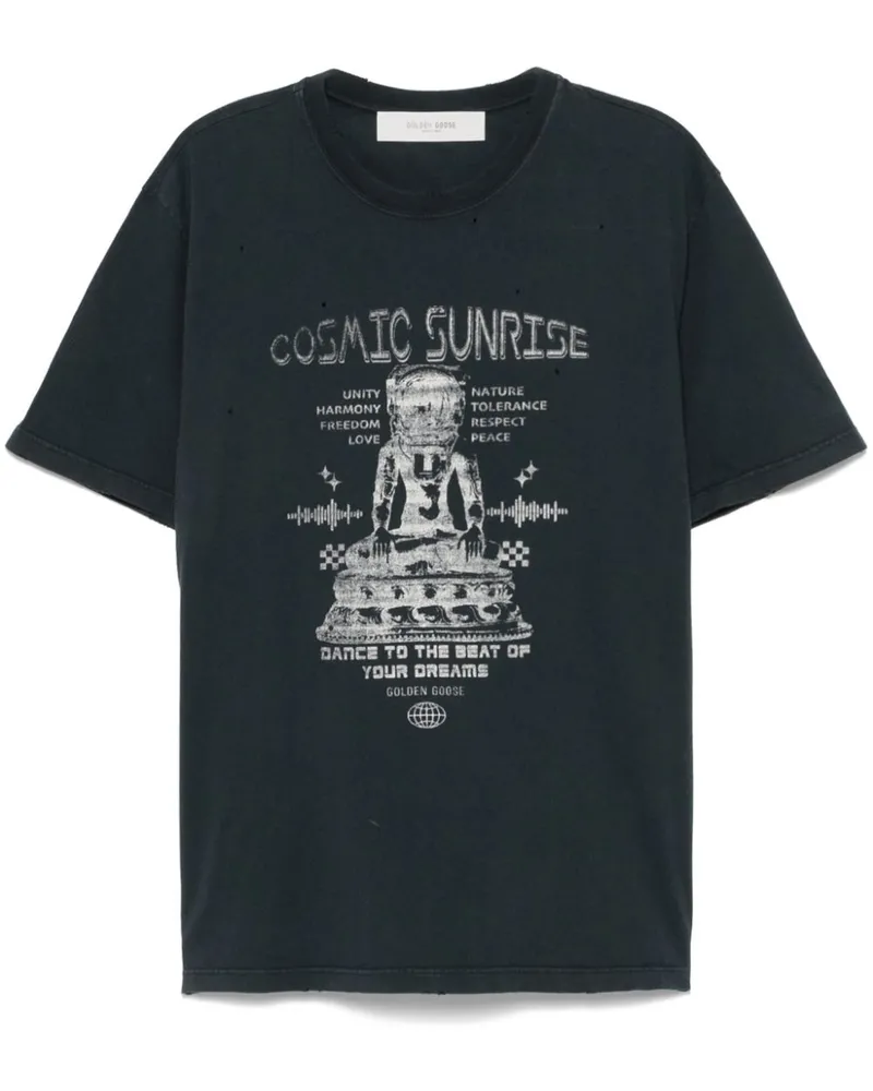 Golden Goose T-Shirt mit grafischem Print - Grau Grau
