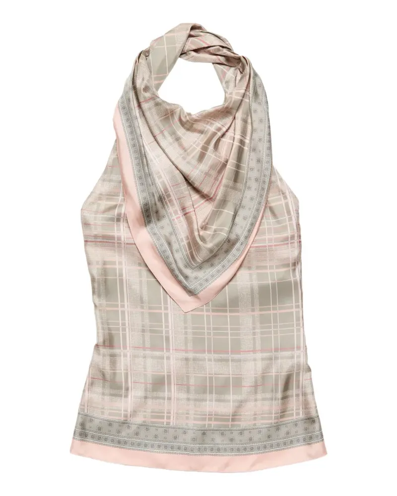 Acne Studios Seidenbluse mit Schal - Grau Grau