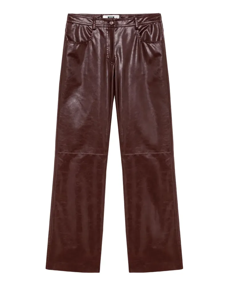 MSGM Weite Hose mit Logo-Patch - Braun Braun