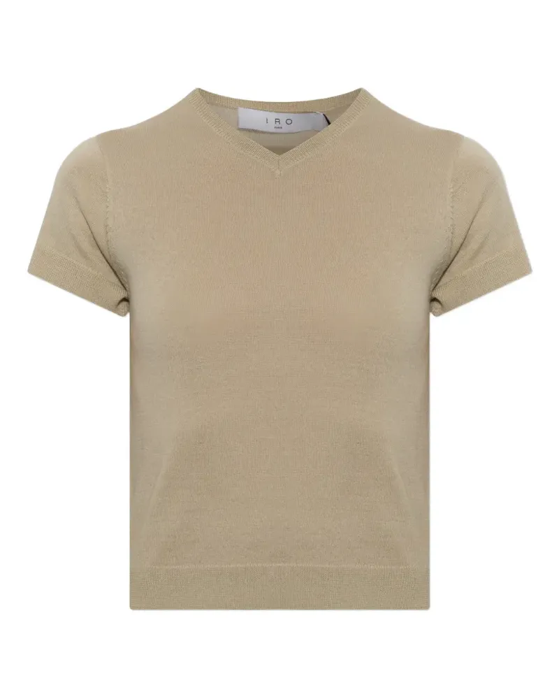 IRO Idille T-Shirt mit V-Ausschnitt - Nude Nude