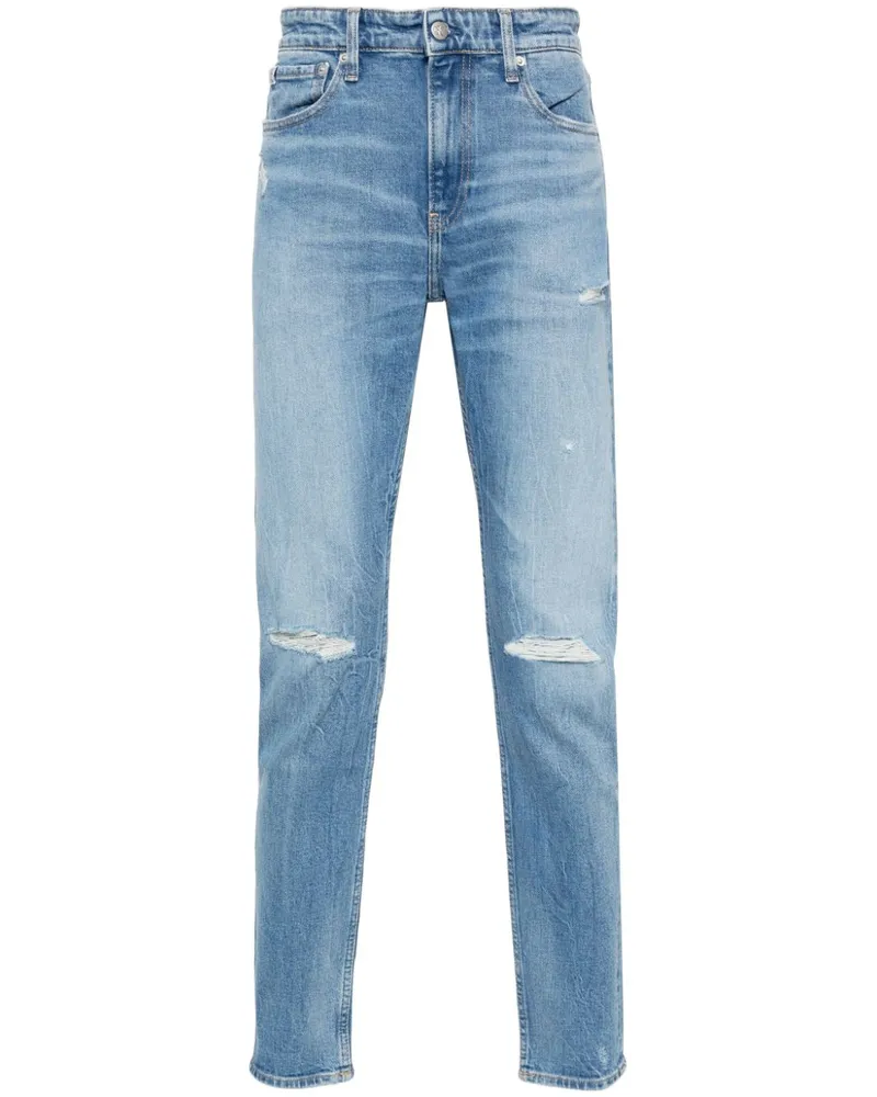 Calvin Klein Tapered-Jeans im Distressed-Look - Blau Blau