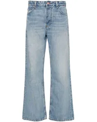 Ganni Halbhohe Straight-Leg-Jeans Blau