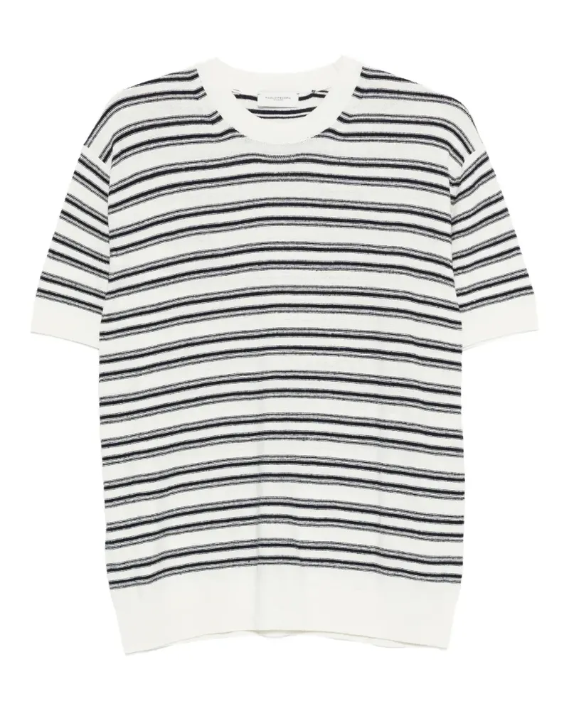 Paolo Pecora Milano Gestreiftes T-Shirt - Weiß Weiß