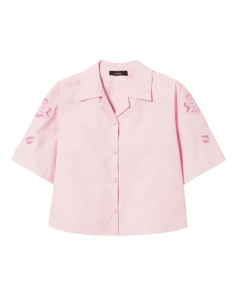 Twin-Set Hemd mit Blumenstickerei - Rosa Rosa