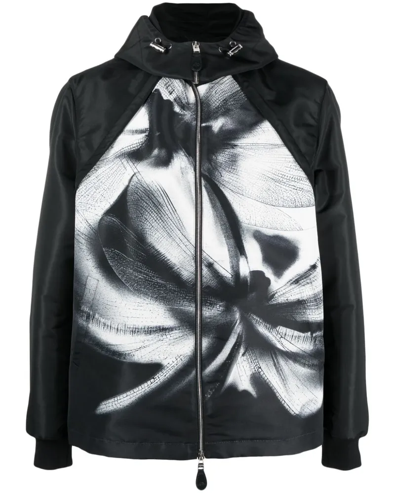 Alexander McQueen Dragonfly Shadow Bomberjacke mit Kapuze - Schwarz Schwarz