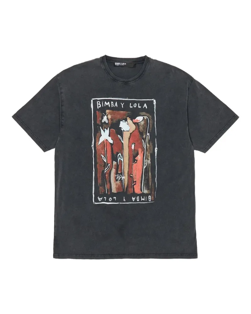 BIMBA Y LOLA T-Shirt mit grafischem Print - Grau Grau