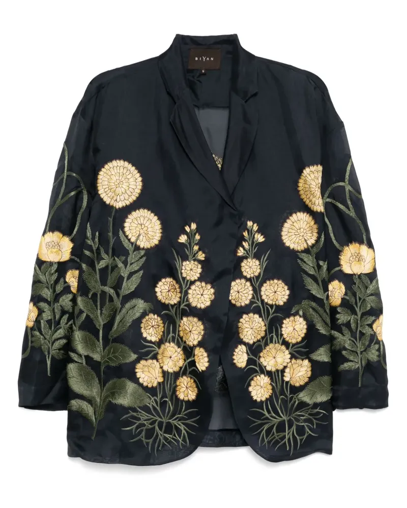 Biyan Seidenblazer mit Stickerei - Blau Blau