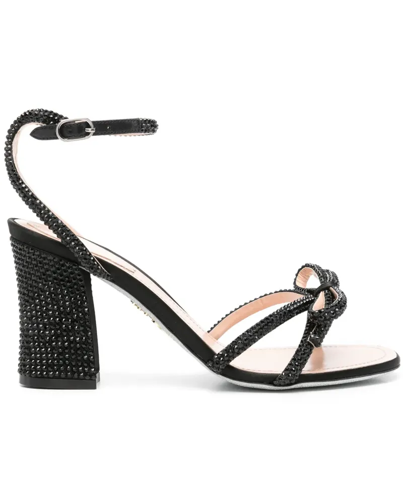René Caovilla Nicole Sandalen 80mm - Schwarz Schwarz