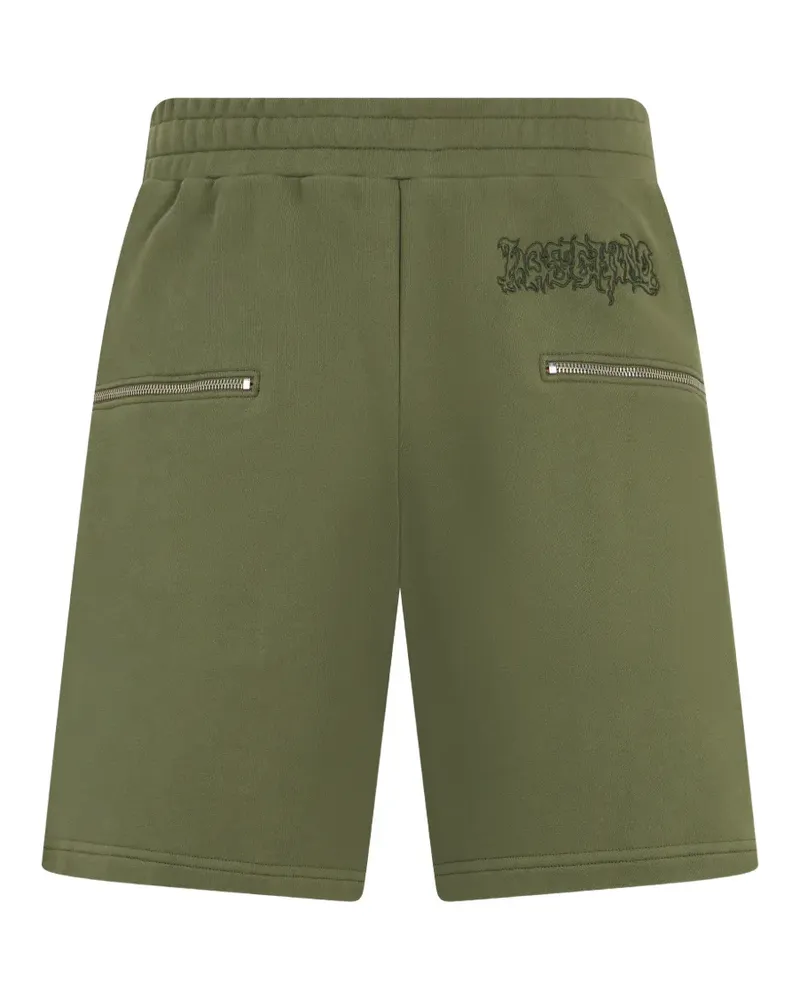 Moschino logo-embroidered zip-detail shorts - Grün Grün