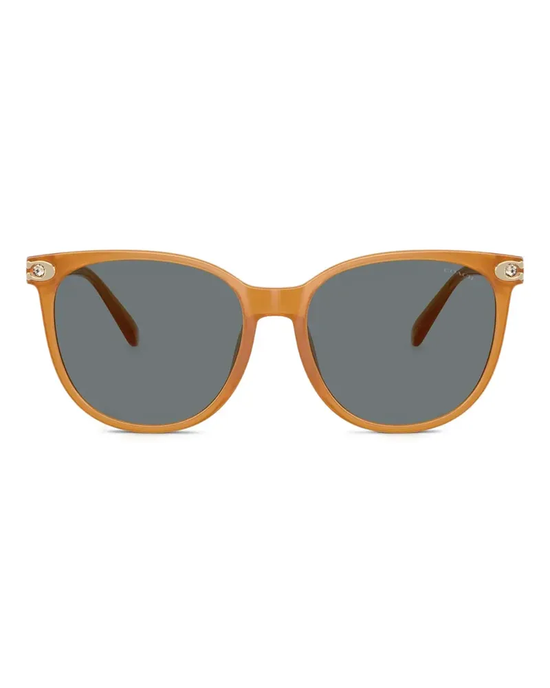 Coach logo-plaque cat-eye sunglasses - Orange Orange