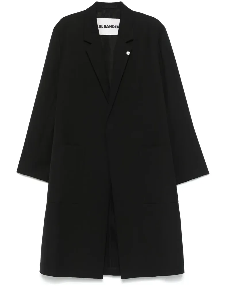 Jil Sander Klassischer Wollmantel - Schwarz Schwarz