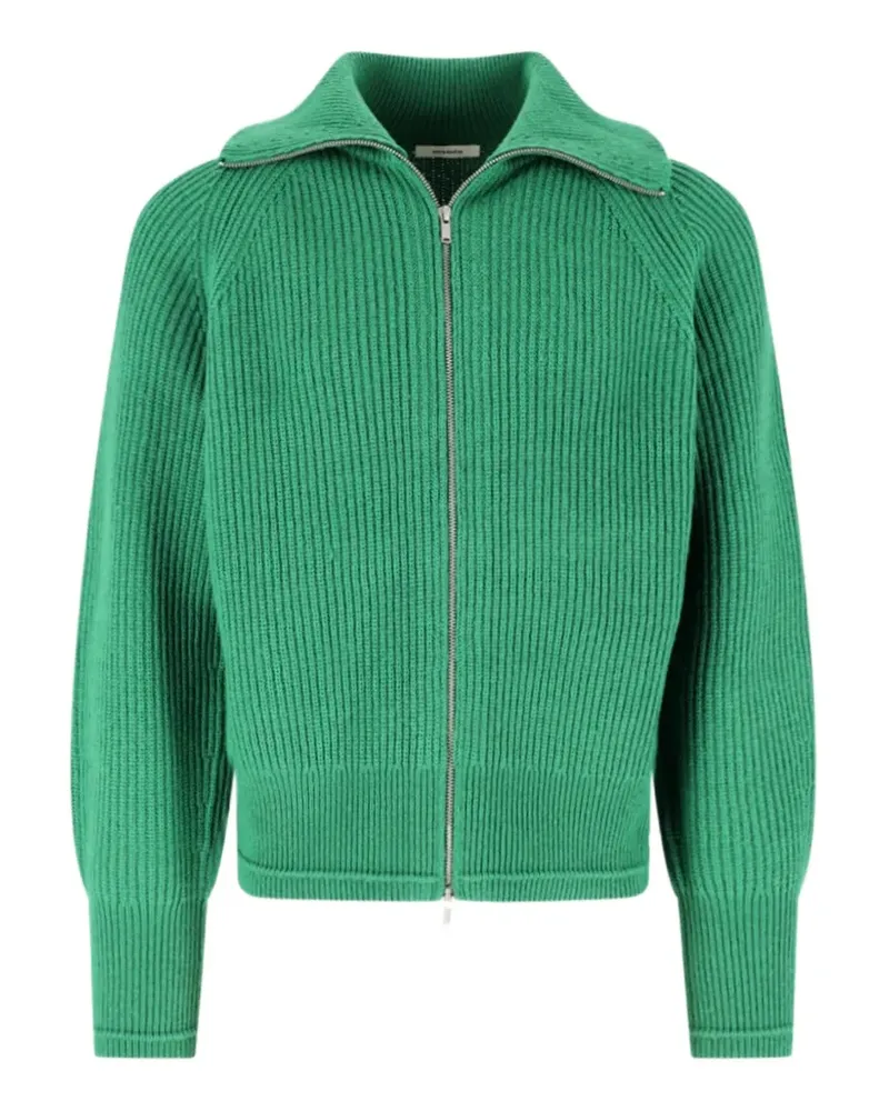 ENTERPRISE JAPAN ribbed-knit zip-up cardigan - Grün Grün