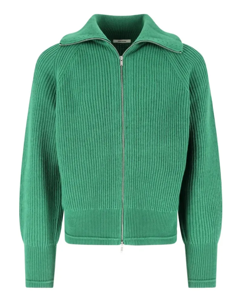 ENTERPRISE JAPAN Gerippter Cardigan mit Reißverschluss - Grün Grün