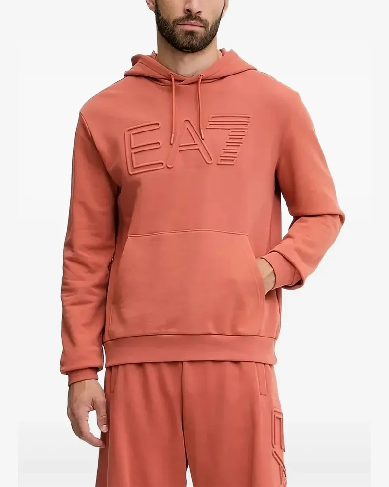 EA7 Hoodie mit Logo-Prägung - Orange Orange