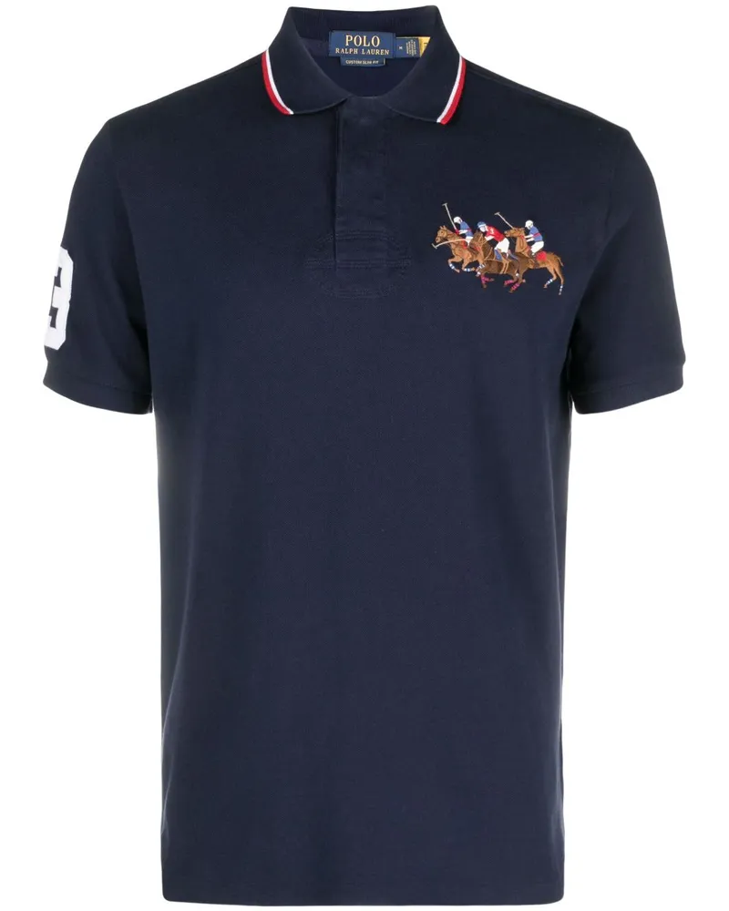 Ralph Lauren Poloshirt mit Pony-Stickerei - Blau Blau