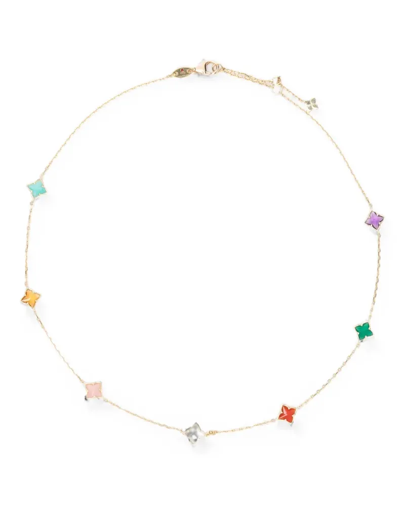 Roberto Coin Princess Flower multi-stone necklace - Gold Gold