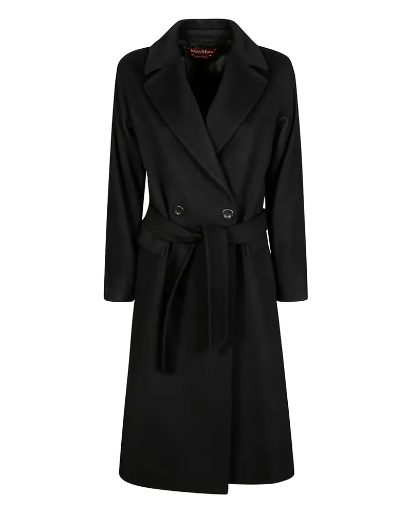 Max Mara Doppelreihiger Mantel mit Gürtel - Schwarz Schwarz