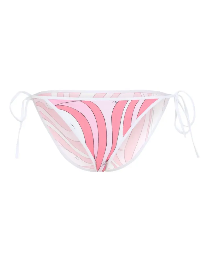 Emilio Pucci Bikinishorts mit seitlichen Bändern und Marmo-Print - Rosa Rosa