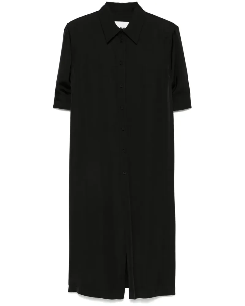 Jil Sander Hemdkleid aus Satin - Schwarz Schwarz