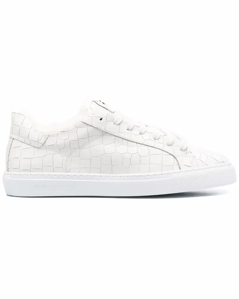 Hide & Jack Sneakers mit Kroko-Optik - Weiß Weiß