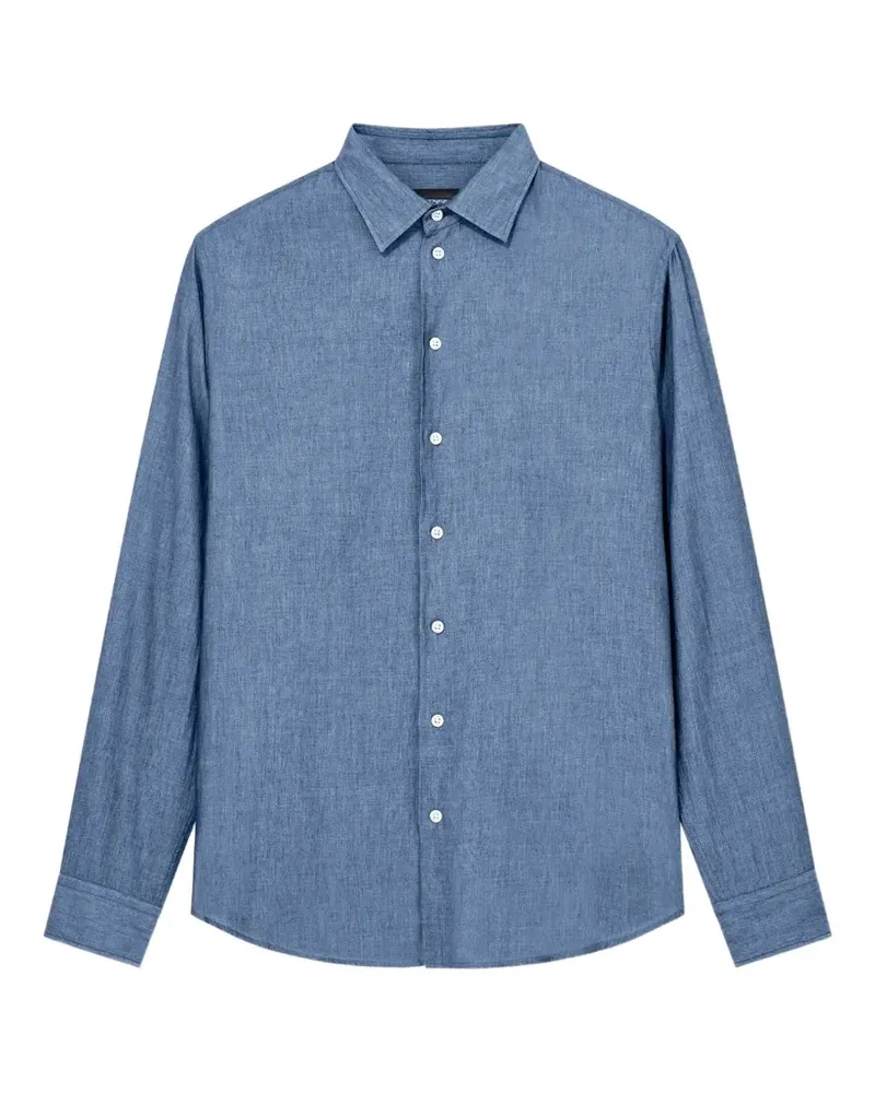 Emporio Armani Langärmeliges Hemd - Blau Blau