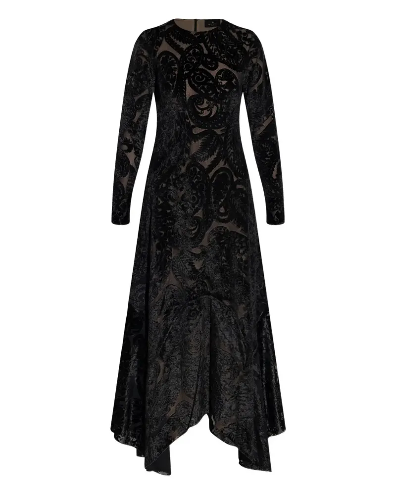 Etro Midikleid mit Paisley-Print - Schwarz Schwarz