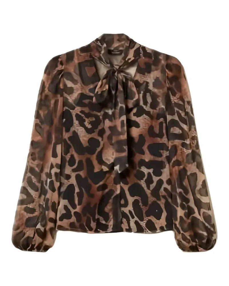 Twin-Set animal print voile shirt - Braun Braun