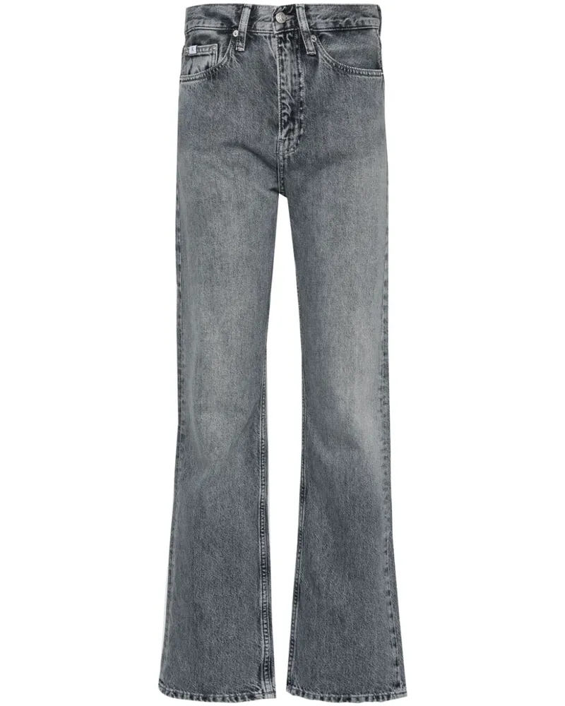 Calvin Klein Gerade Jeans mit hohem Bund Grau