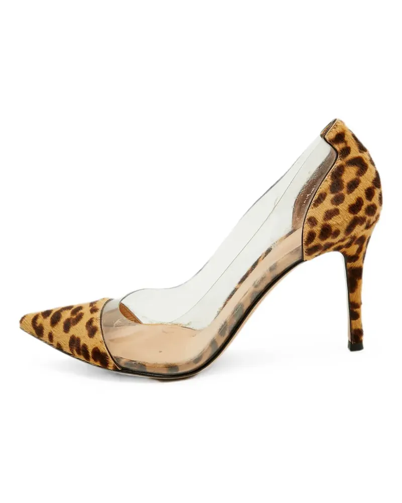 Gianvito Rossi Plexi Pumps mit Leoparden-Print - Weiß Weiß