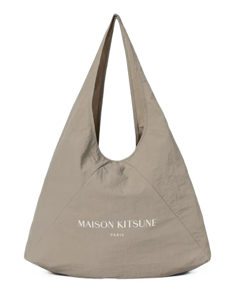 Kitsuné Triangle logo-print tote bag - Nude Nude